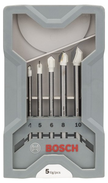 Grąžtų stiklui ir plytelėms komplektas BOSCH CYL-9 Ceramic, 4,5,6,8,10 mm