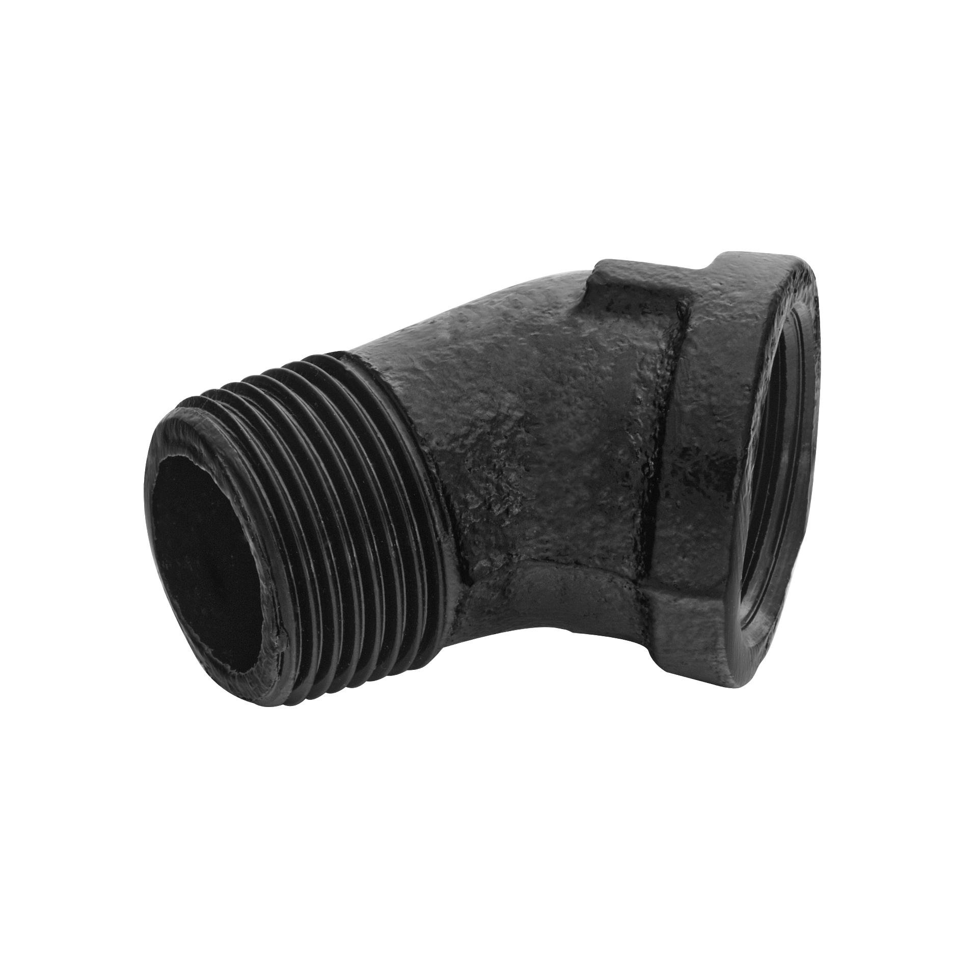 Dekoratyvinė alkūnė RUSTICLINE, 3/4", 45°, RT-79, juodos sp.