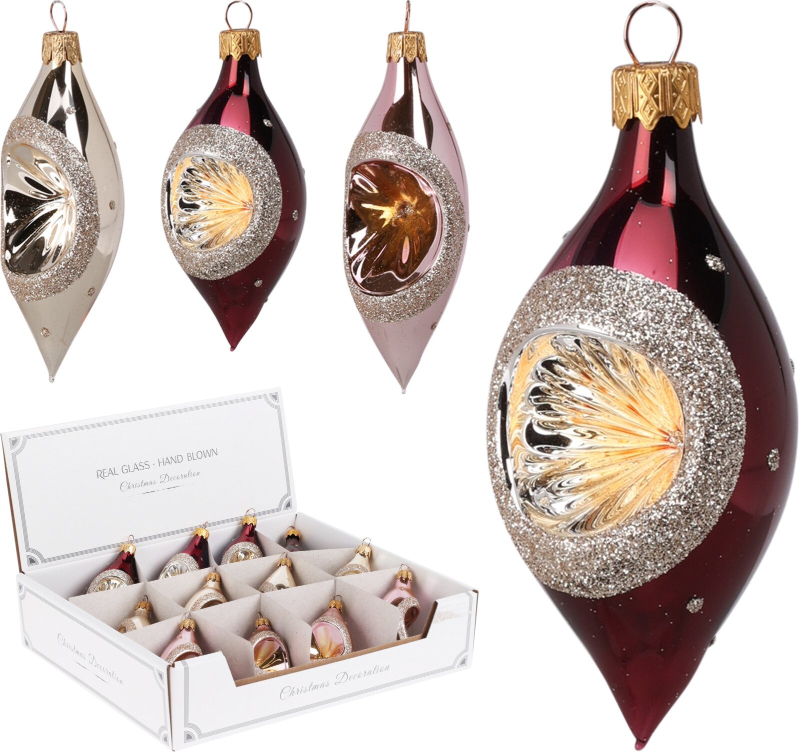 Eglutės žaisliukas, ovalus, 3 skirtingos spalvos, 8 x 4 cm