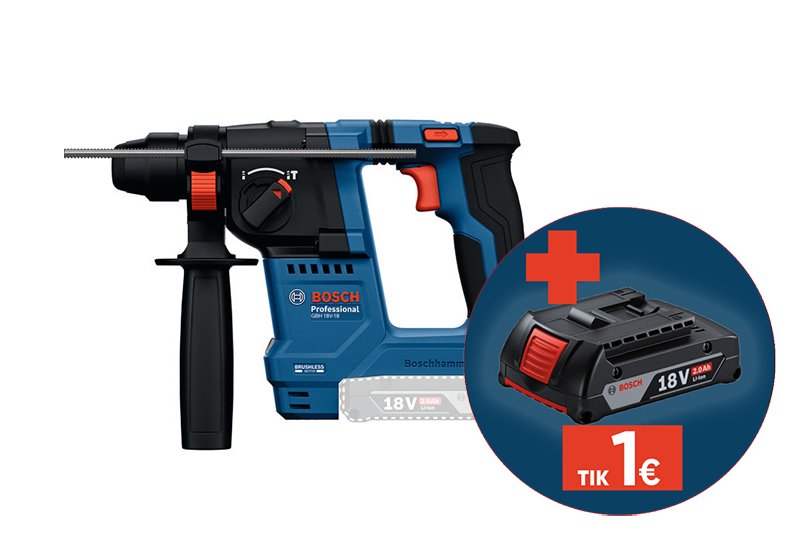 Akumuliatorinis perforatorius BOSCH Professional GBH 18 V-18, SOLO, 18 V, be akumuliatoriaus ir kroviklio, 0611927000