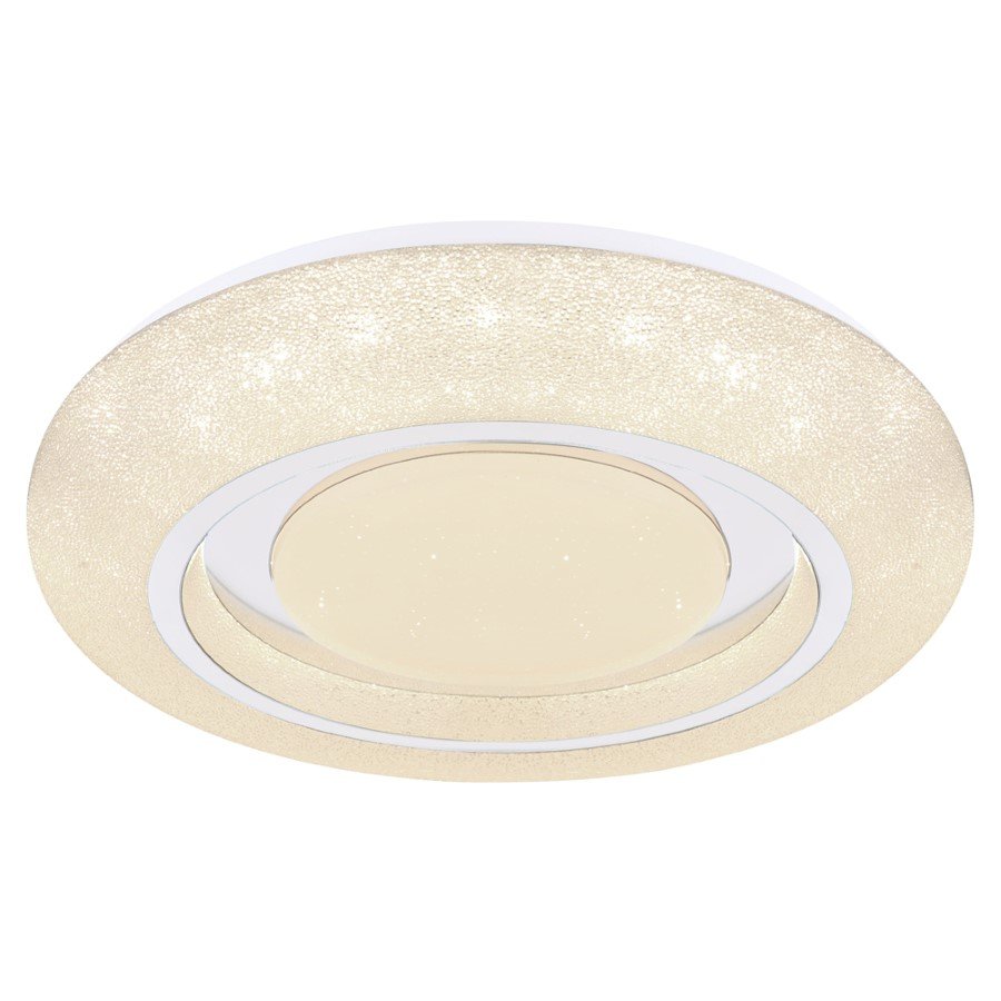 Lubinis LED šviestuvas GLOBO Rada, 24W, 230V, 2800lm, 3000/4000/6000K, šviesos sp. keičiama su jung., metalas baltas, žiedas chromo, 380x70 mm, 483111-24