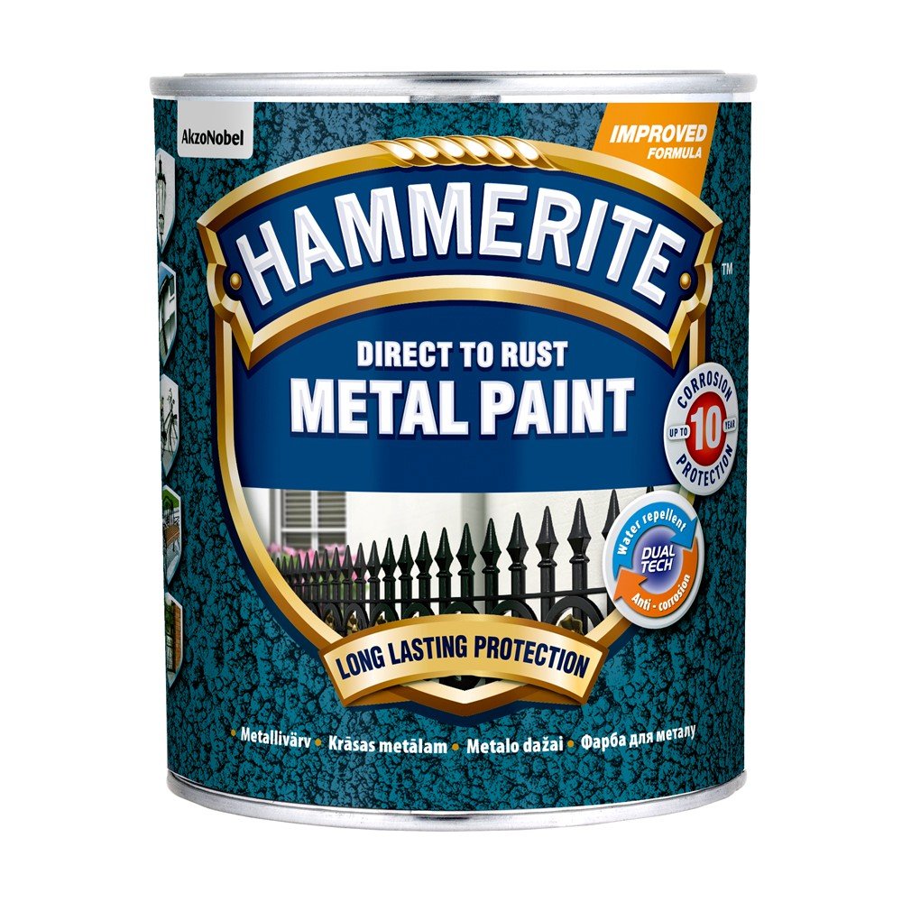 Antikoroziniai dažai HAMMERITE Hammered Finish, 750 ml, juodos sp., kaldinto metalo efekto