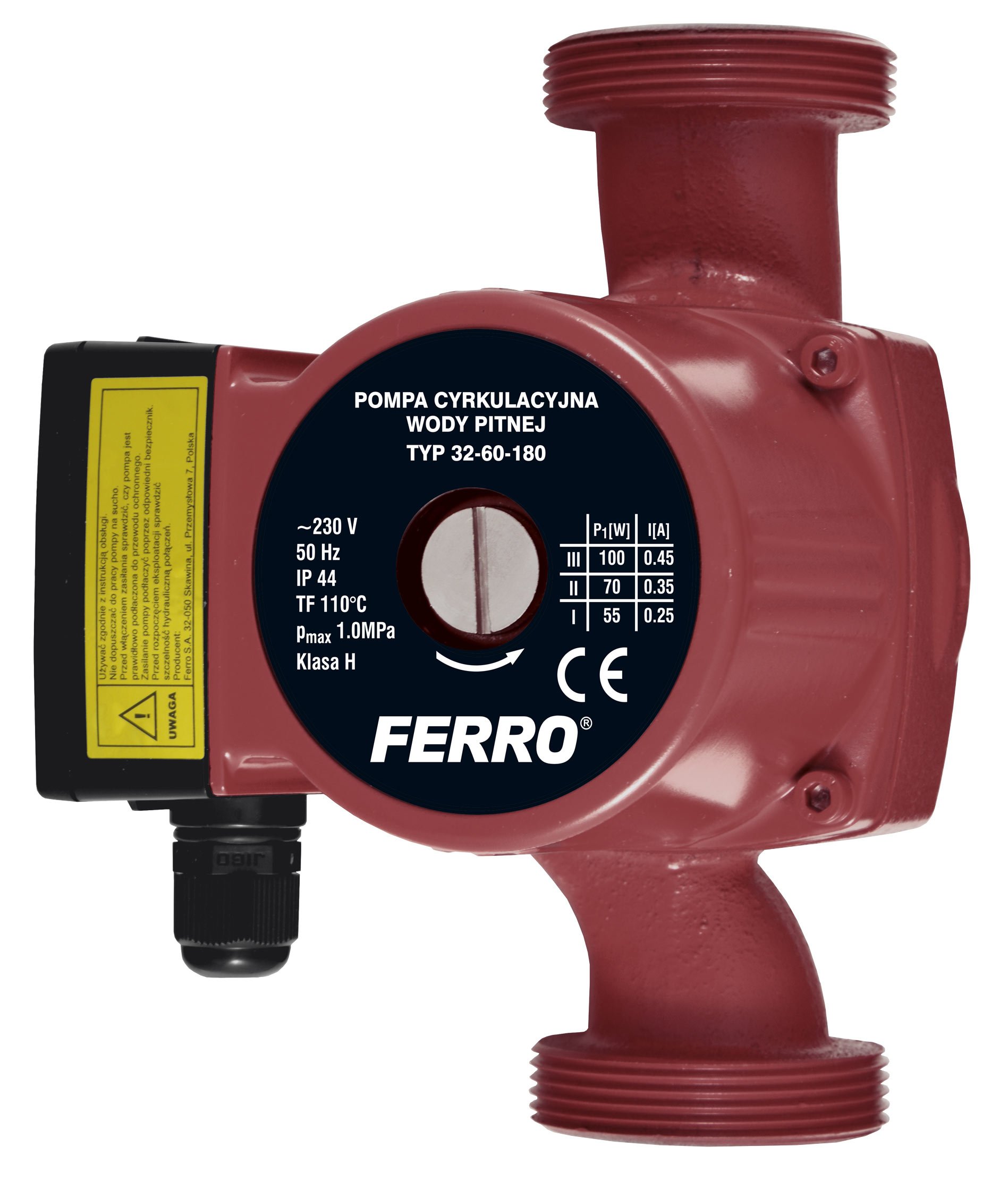 Karšto vandens cirkuliacinis siurblys FERRO 32-60-180, 0302W