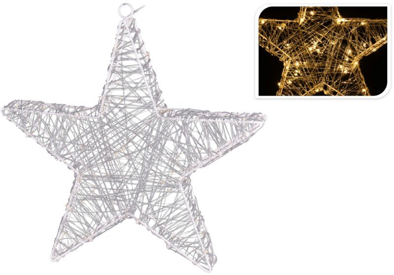 Šviečianti dekoracija Žvaigždė, 30 cm, 30 LED