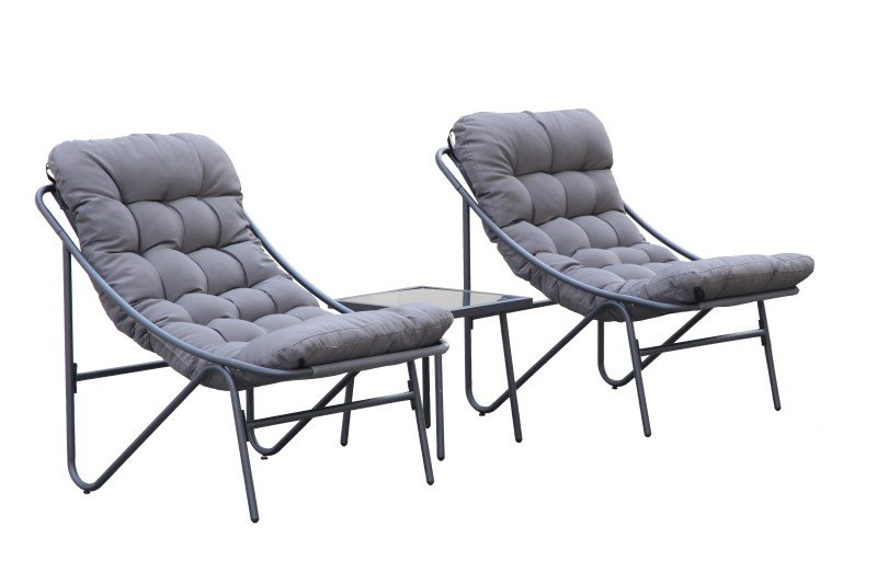 Sodo baldų komplektas NOVELLY HOME Vita Terrace FS217, 2 krėslai, stiklinis stalas
