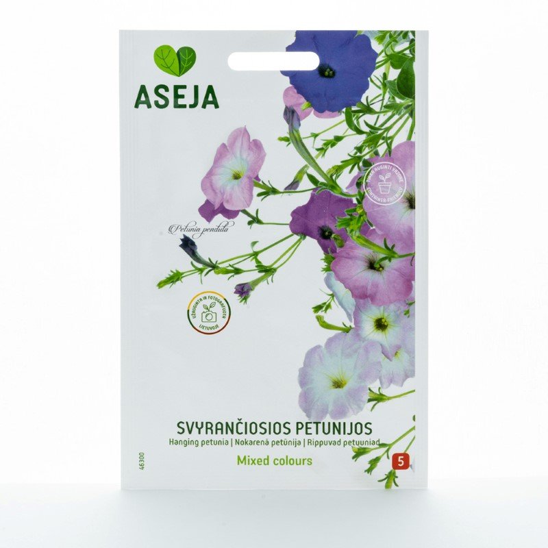 Gėlių sėklos, svyrančiosios petunijos Mixed colours, ASEJA, 0,1gr, 46300(5)