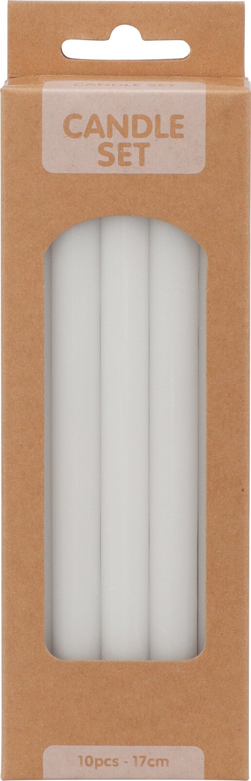Žvakių rinkinys, 10 vnt., įvairių spalvų, ilgis 17 cm