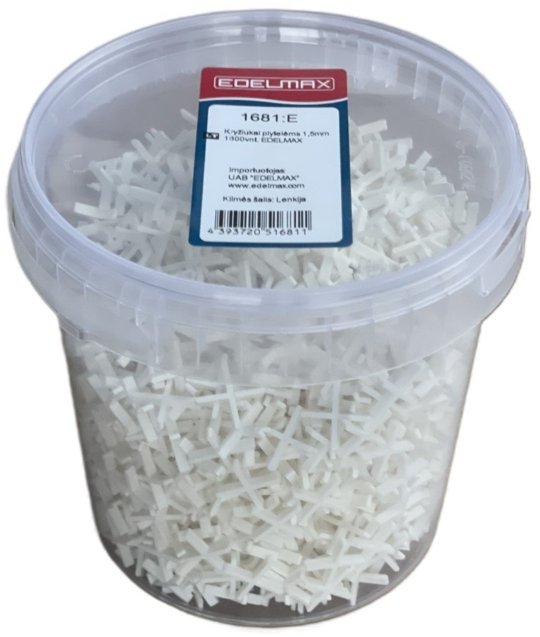 Plytelių kryželiai EDELMAX, 1,5 mm, 1800 vnt.