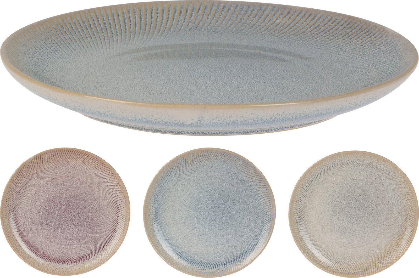 Lėkštė, keraminė, 3 skirtingos sp., skersmuo 22 cm