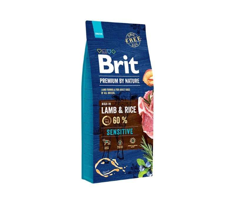 Sausas šunų ėdalas BRIT Premium By Nature, jautriems, alergiškiems šunims, netoleruojantiems pašaro ar turintiems odos problemų, ėriena, 3kg
