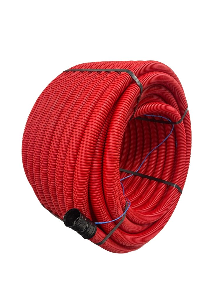 Gofruotas vamzdis Ecopipe Flex, DN32mm, raudonos sp., EN61386-24, N450, 50 m