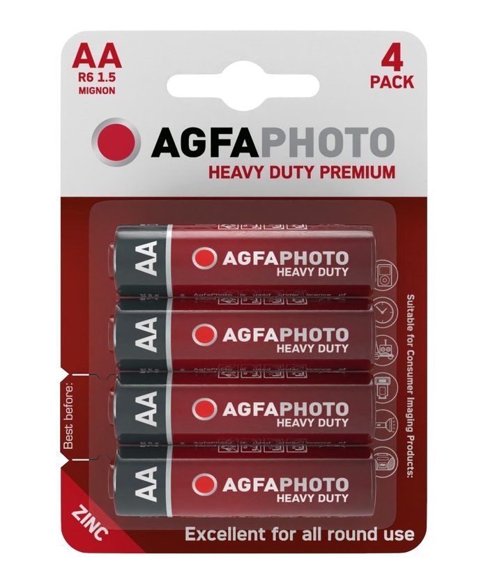 Maitinimo elementai AGFAPHOTO Heavy Duty Mignon Battery, 4 vnt., AA, R6