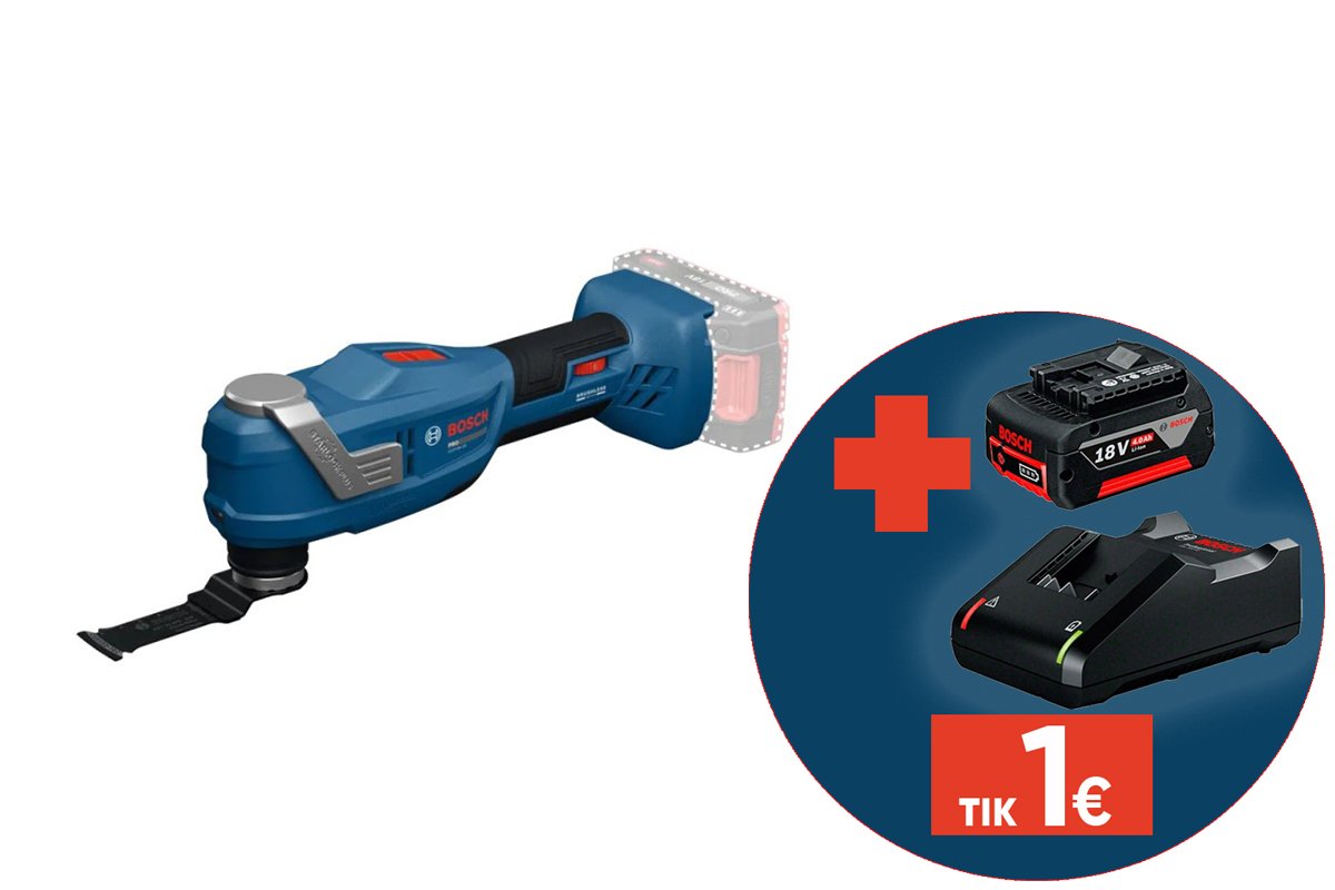 Akumuliatorinis daugiafunkcis įrankis BOSCH Professional GOP 18V-30 SOLO, 18 V, be akumuliatoriaus ir kroviklio, 06018G3000