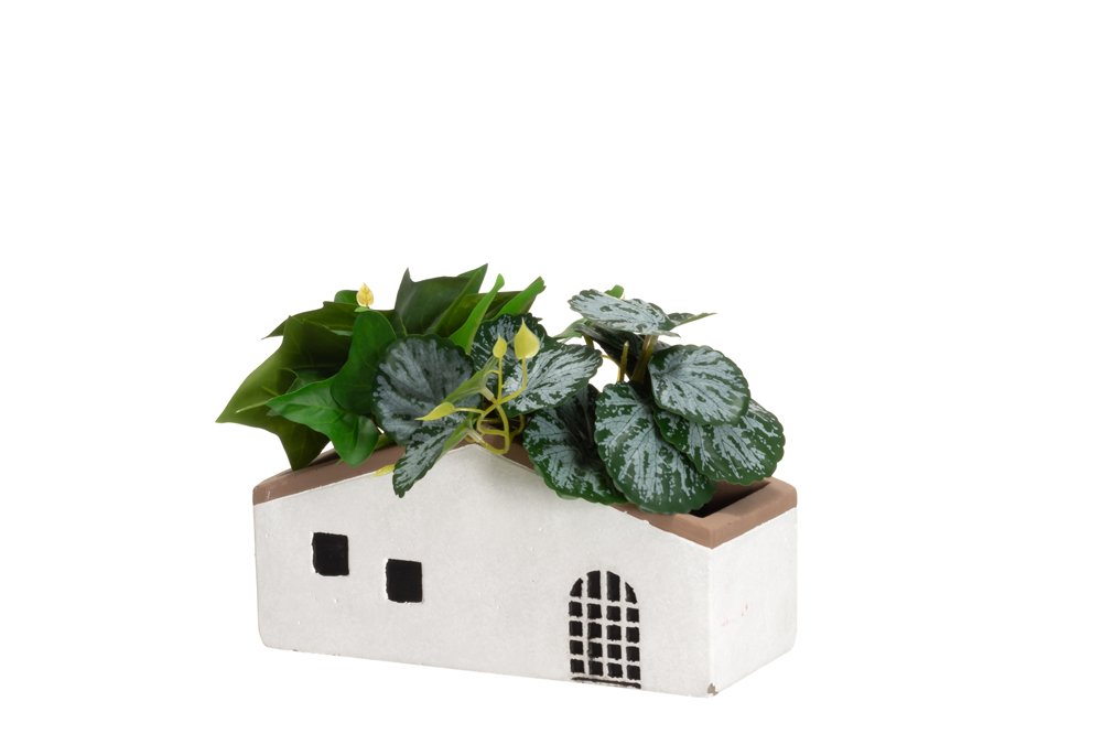 Lauko vazonas 4Living NAMAS, baltos sp., 24,5 x 10 x 12 cm.