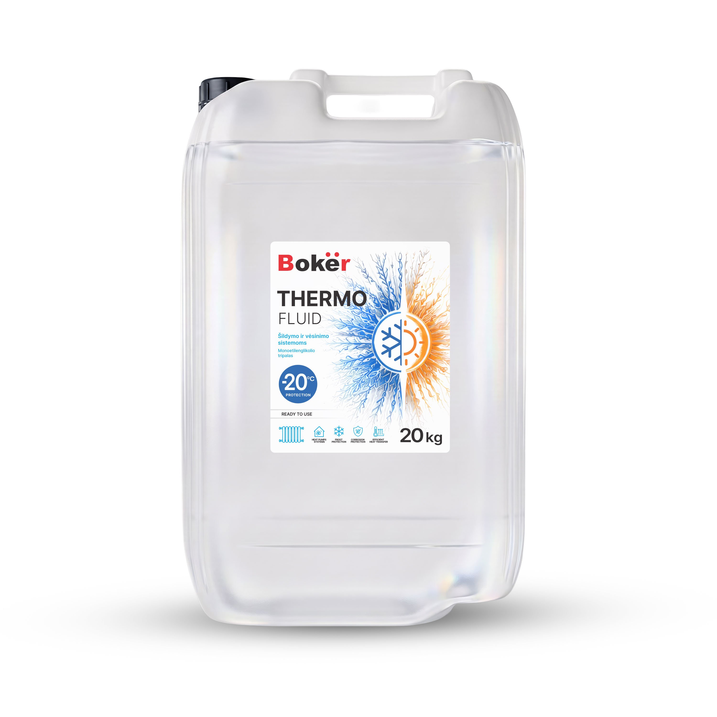 Šildymo sistemos skystis BOKER PG-344, tirpalas -20°C, 20kg
