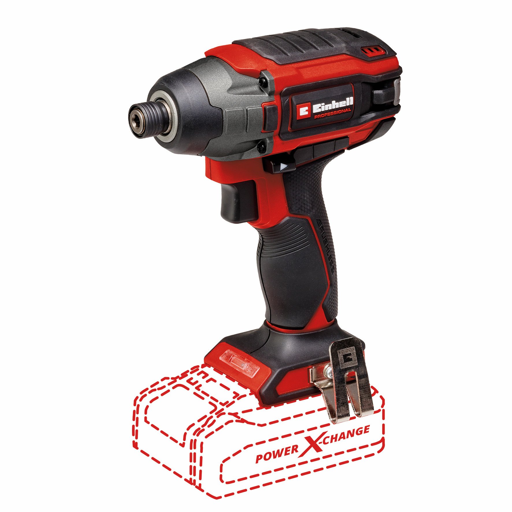 Akumuliatorinis smūginis suktuvas EINHELL TP-CI 18/220 Li BL - Solo, 18 V, 1/4'' griebtuvas, bešepetėlis variklis, maks. Sukimo momentas 220 Nm, be akumuliatorių ir kroviklio