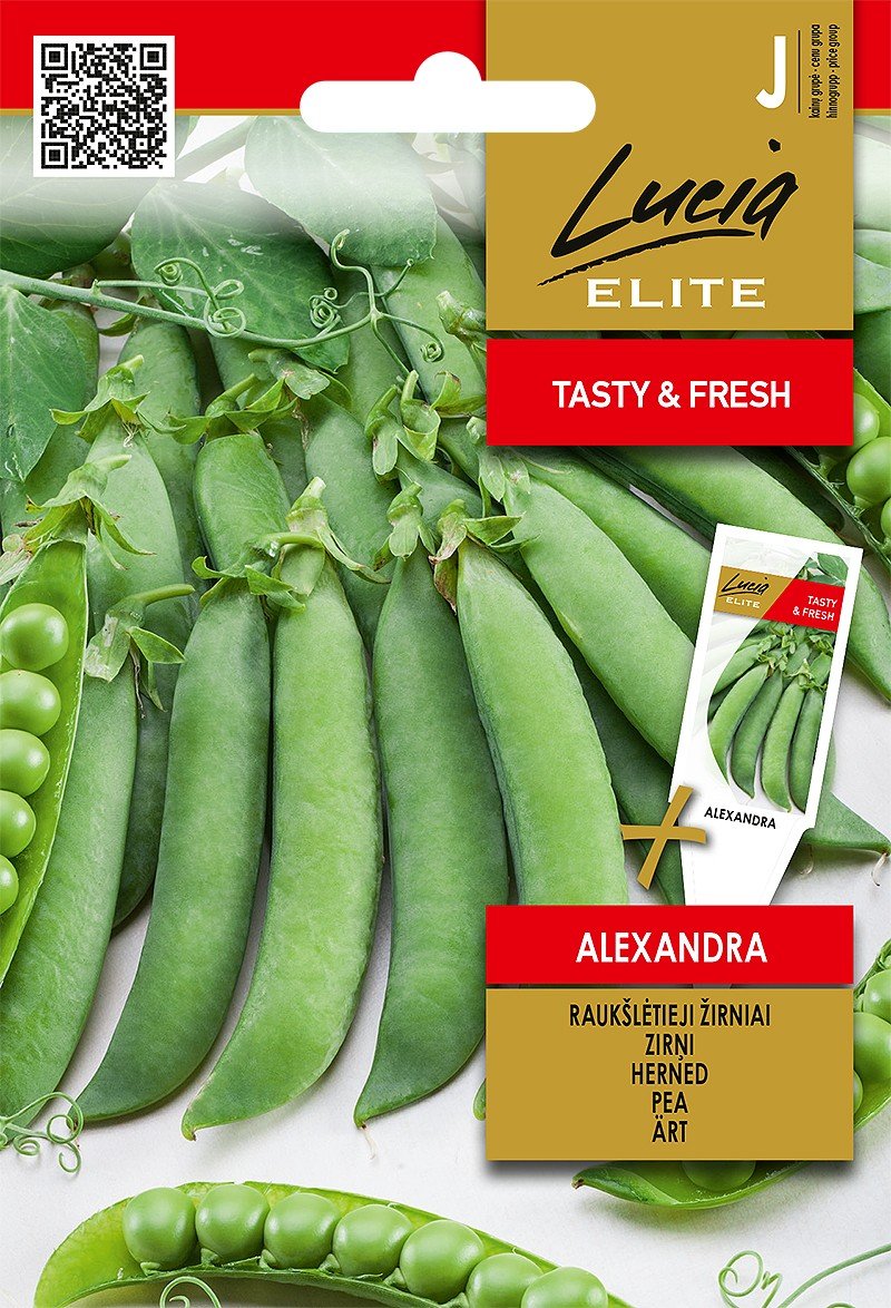 Daržovių sėklos, LUCIA ELITE ELN žirniai raukšlėtieji ALEXANDRA, 15 g., J