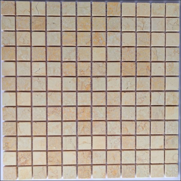 Natūralaus akmens mozaika MONA MOSAICS T07, 305 x 305 x 6 mm, 15 vnt./dėž., spl. kreminis "Sorento Marfil" marmuras