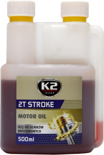 Dvitakčių variklių alyva K2 RED, pusiau sintetinė, 500 ml, raudonos spalvos