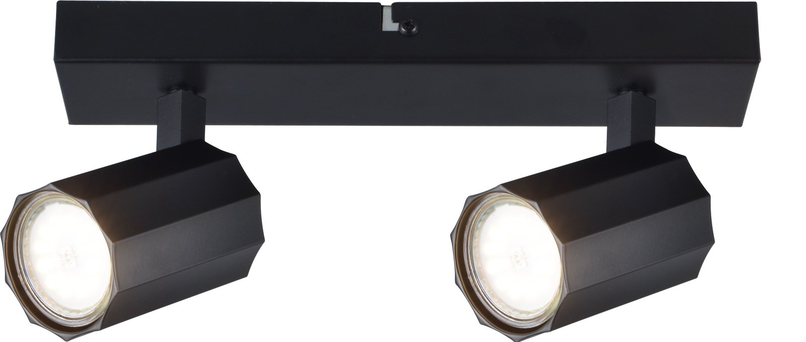Kryptinis šviestuvas RABALUX Rogelio 73024, GU10 2X MAX 5W, skermuo 50 mm, IP20, 230V, 50Hz, matinės juodos sp.