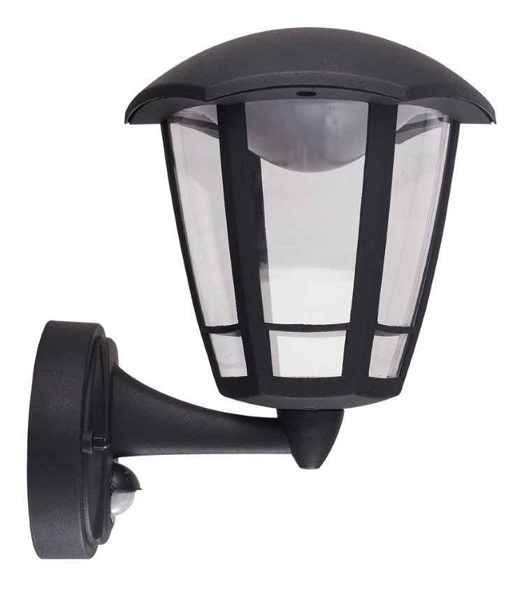 Lauko šviestuvas ORRO P6066S.L, 8 W LED, 4000 K, IP44, sieninis, su judesio davikliu, juodos sp., A170620086