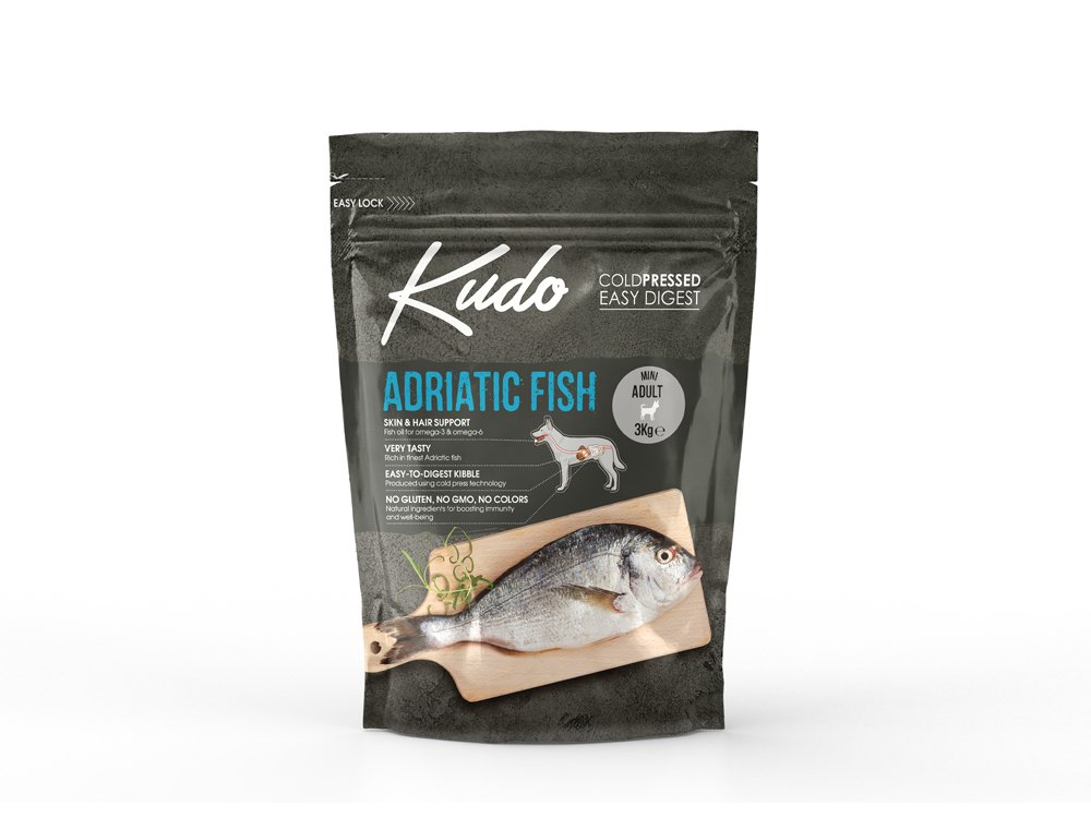 Sausas ėdalas šunims KUDO Mini Adult, su žuvimi, 3 kg