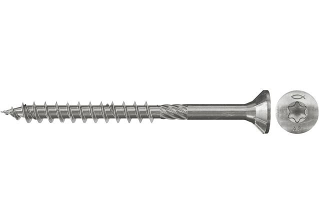 Medsraigčiai FISCHER, 6,0 x 60 mm, A2 nerūdijantis plienas, TORX, 100 vnt.