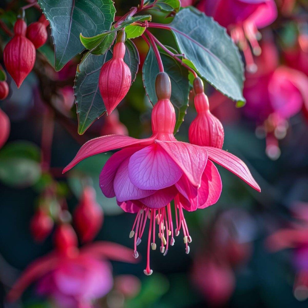 Vienmetė gėlė, fuksija (stati), vazonėlio skersmuo 12 cm.