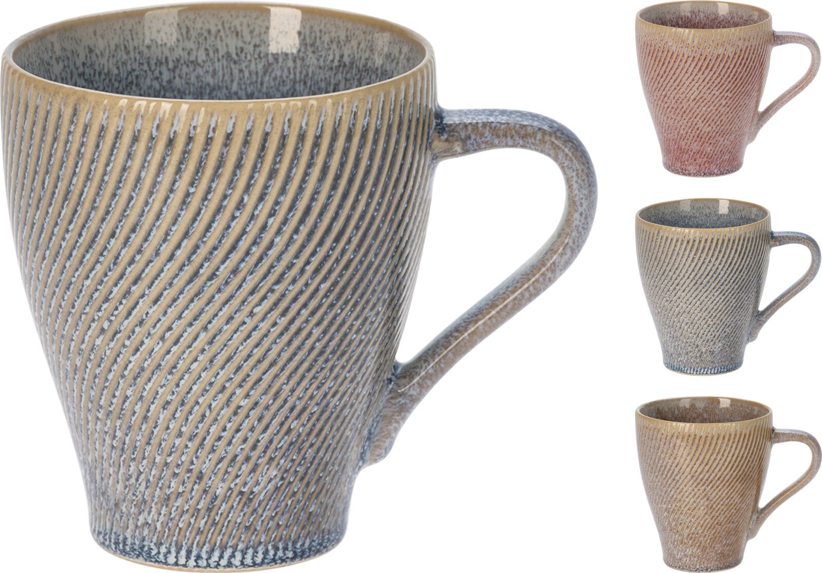 Puodelis, keraminis, 3 skirtingos sp., 410 ml