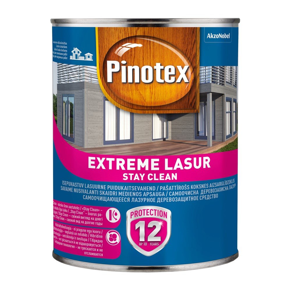 Medienos impregnantas PINOTEX Extreme Lasur, 1 l, akmens pilkumo spalvos