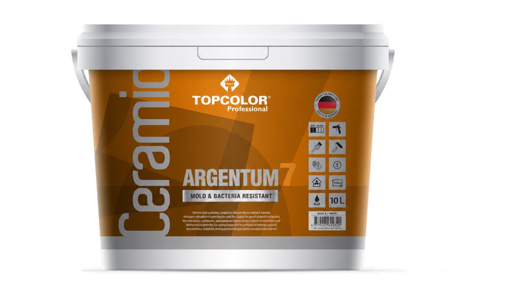 Vandeniniai vidaus dažai TOPCOLOR Ceramic Argentum 7, 10 l