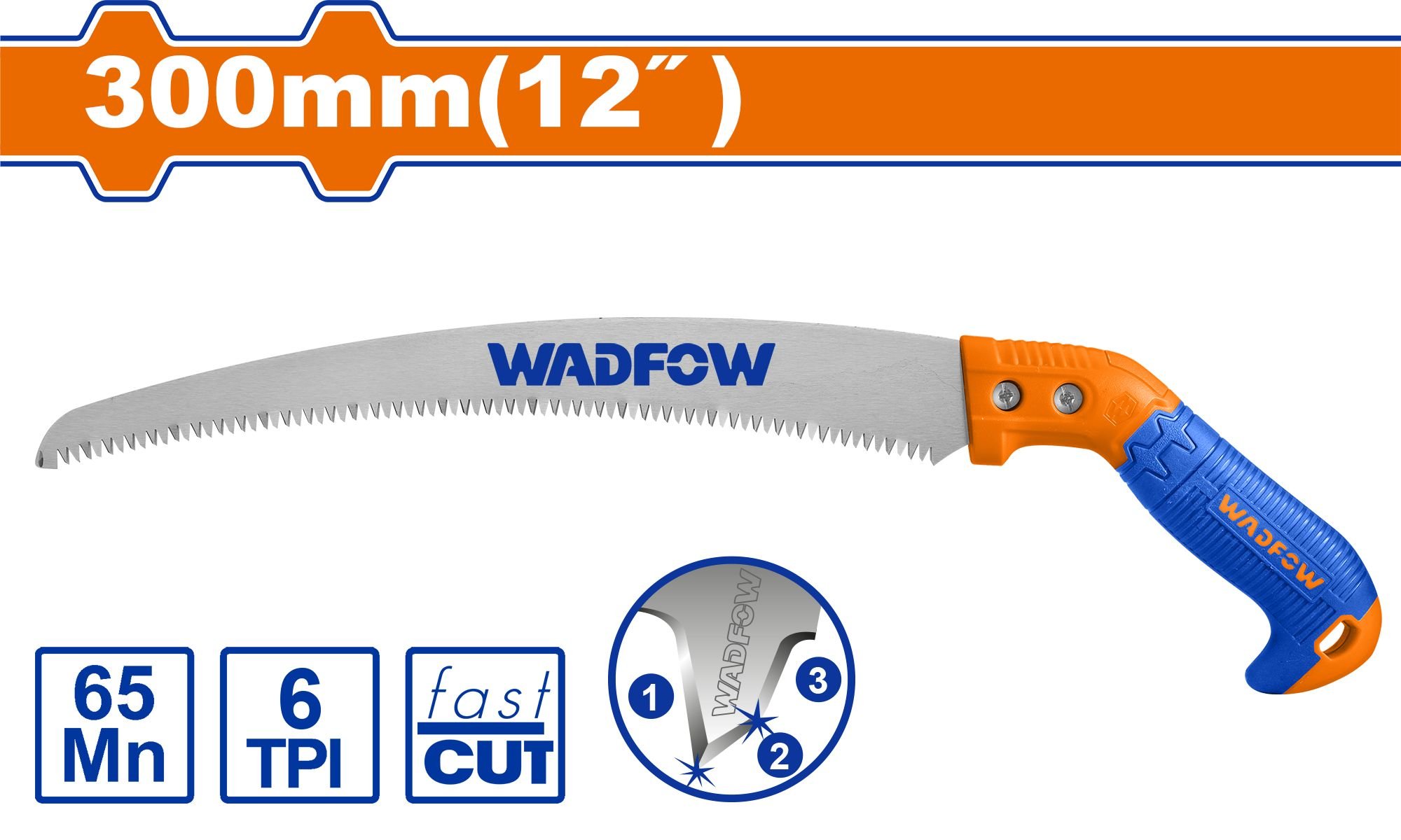 Sodo pjūklas WADFOW WHW7G12, trigubo galandinimo, 6TPI, 300 mm