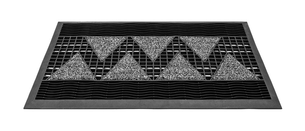 Kilimėlis RICCO Tekno Grey, 45 x 65 cm, 100% guma + PVC įdėklas, 911-100