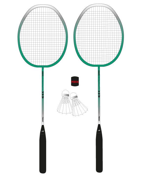 Badmintono rinkinys AVENTO 46BK, 2 raketės+2 skrajukės+ dėklas