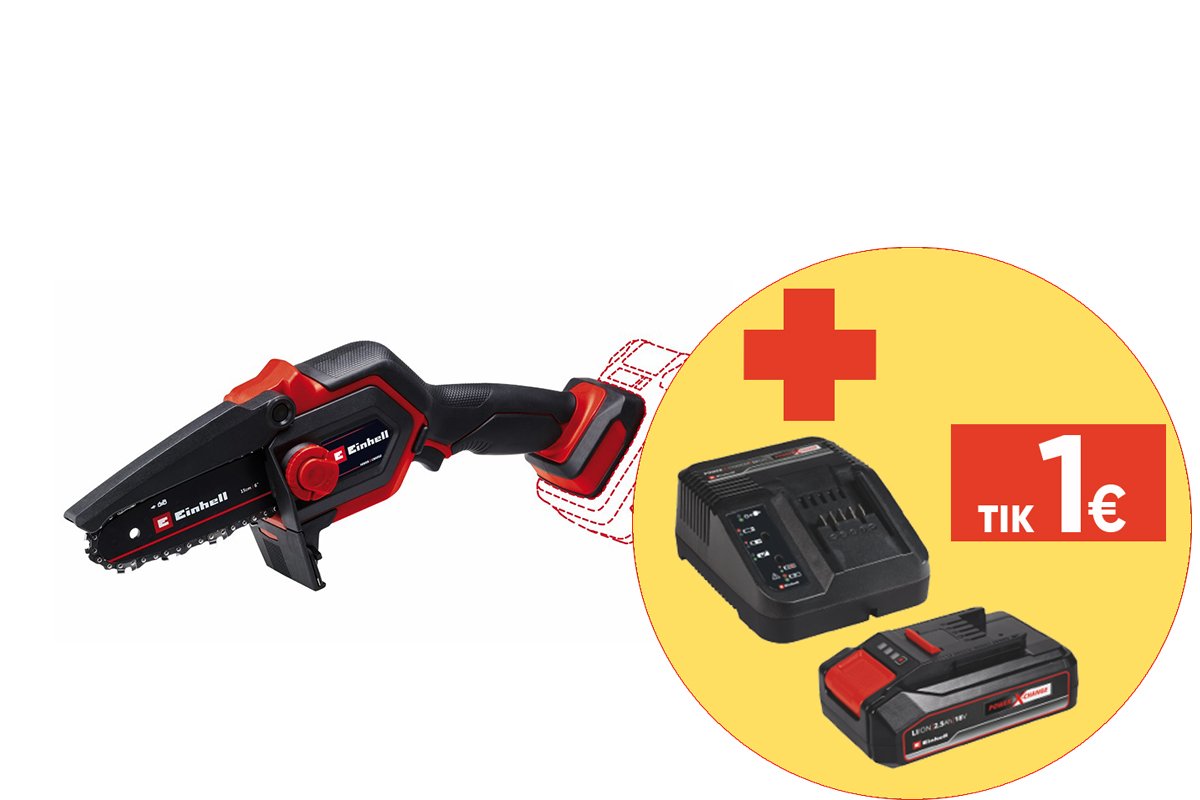 Akumuliatorinis pjūklas EINHELL GE-PS 18/15 Li BL Solo, be akumuliatoriaus ir kroviklio