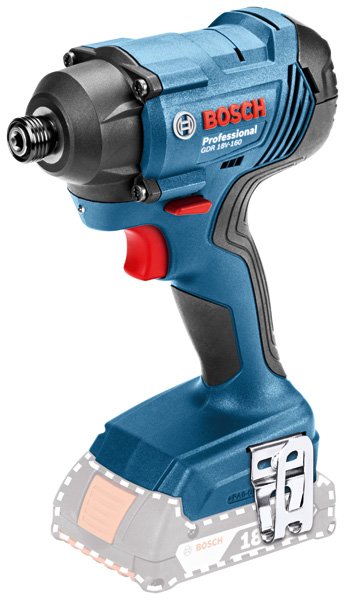 Akumuliatorinis smūginis veržliasukis BOSCH Professional, GDR 18V-160 Solo, maks. sukimo momentas 160 Nm, be akumuliatoriaus ir kroviklio, lagamine