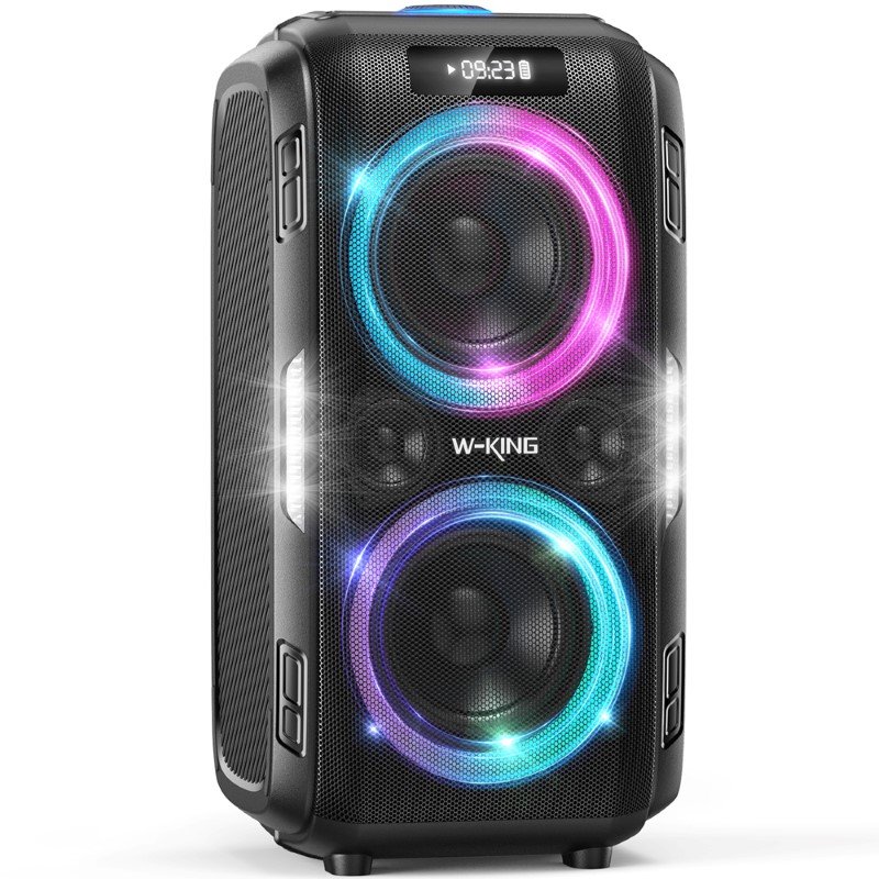 Kolonėlė W-KING T9 PRO, 200W, nešiojama, Bluetooth 5.3., turi AUX, USB, atminties kortelės lizdus, mikrofono jungtis