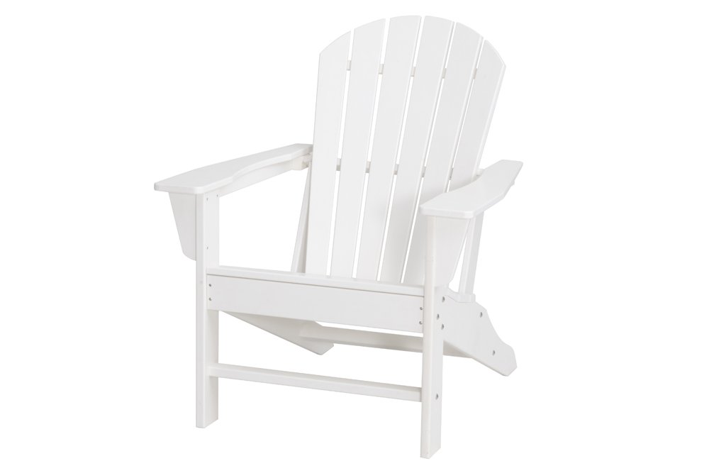 Adirondack tipo krėslas 4LIVING, plastikas, iki 150 kg, baltos spalvos