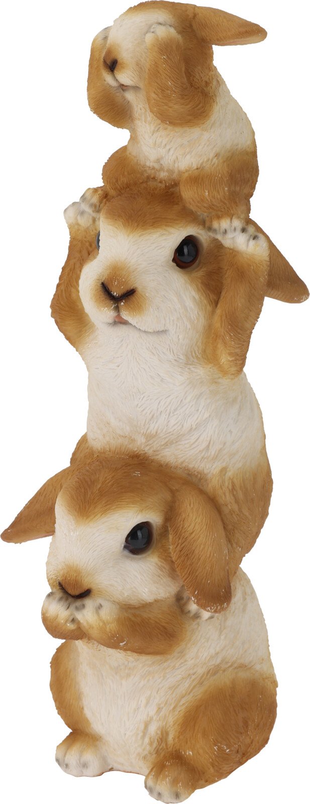 Sodo dekoracija Trys zuikiai, rudos sp., 12 x 10,5 x 29,5 cm.