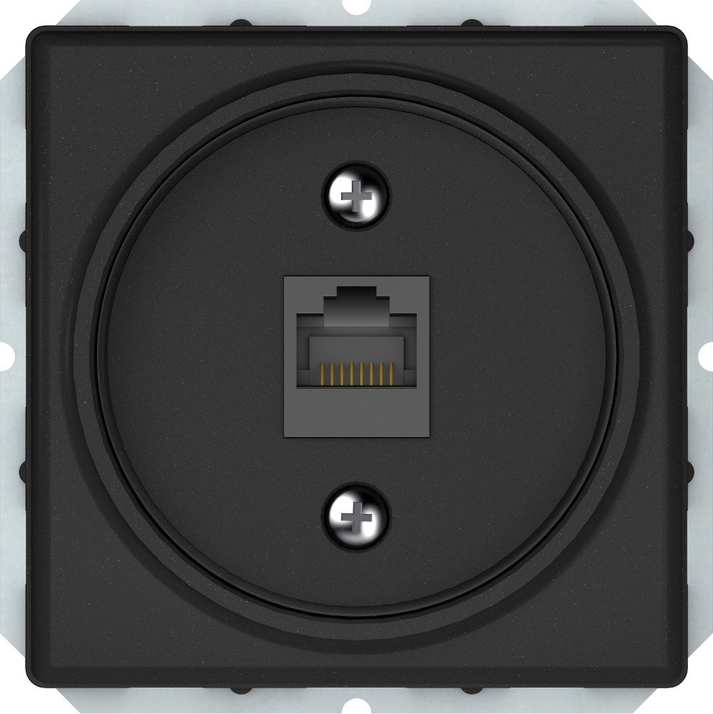 Kompiuterio lizdas VILMA ST150, 1 vietos, įleidžiamas, RJ-45, be rėmelio, juoda matinė sp., KLRJ45-16e2-02
