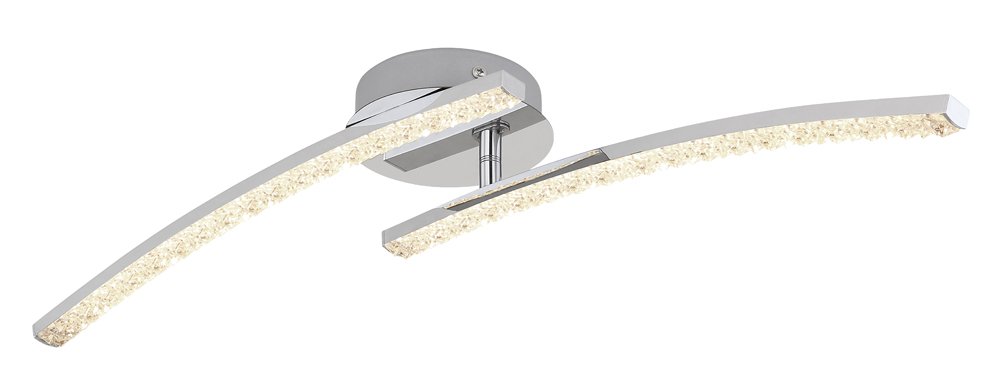 Lubinis vonios šviestuvas GLOBO Jules, LED, 12W, 230V, 3000-4000-6000K, CCT, 720lm, chromo spalvos, akrilo krištolo skaidrumas, atminties funkcija, IP44, 590 x 120 x 105 mm