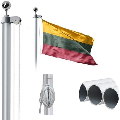 Vėliavos stiebas, aliuminis, surenkamas, 6 m