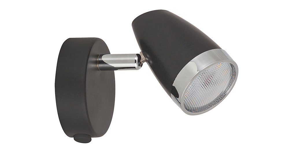 Kryptinis šviestuvas RABALUX Karen, LED, 1 x 4W, 230V, 3000K, 280 lm, IP20, metalas su plastiku, antracito sp., 80 x 100 x 130 mm, 6512