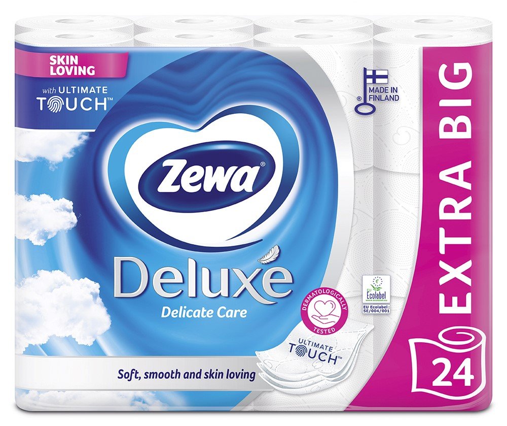 Tualetinis popierius ZEWA Deluxe Pure White, 3-jų sluoksnių, 24 vnt.