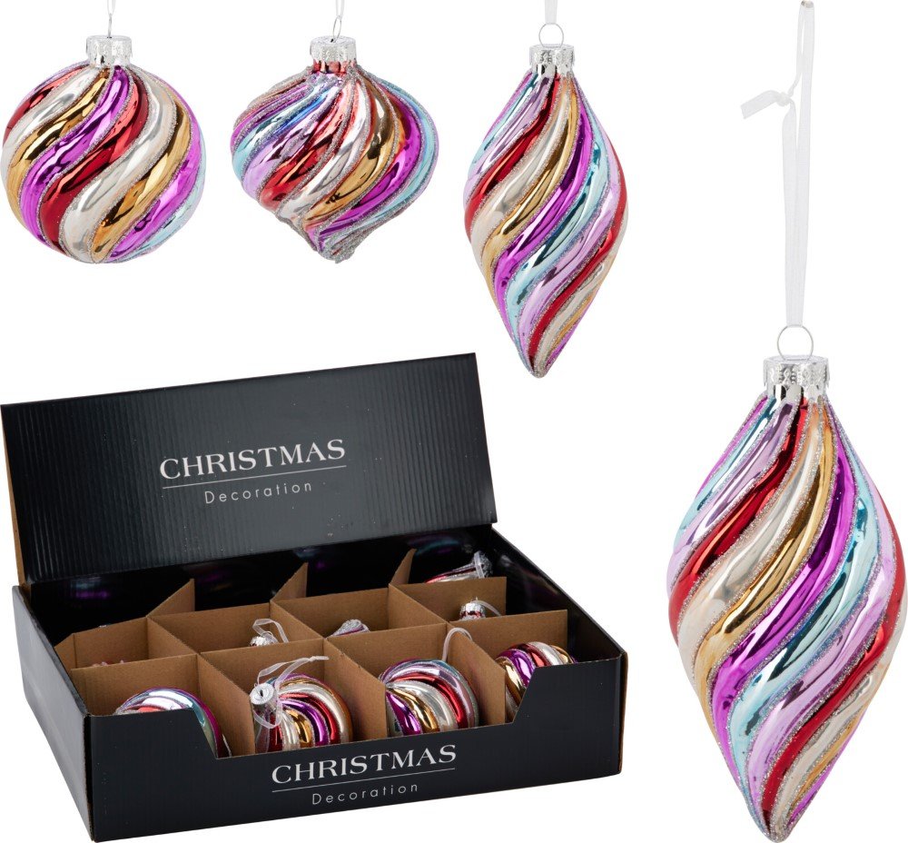 Eglutės žaisliukas, stiklas, 3 skirtingi dizainai, įvariaspalvis