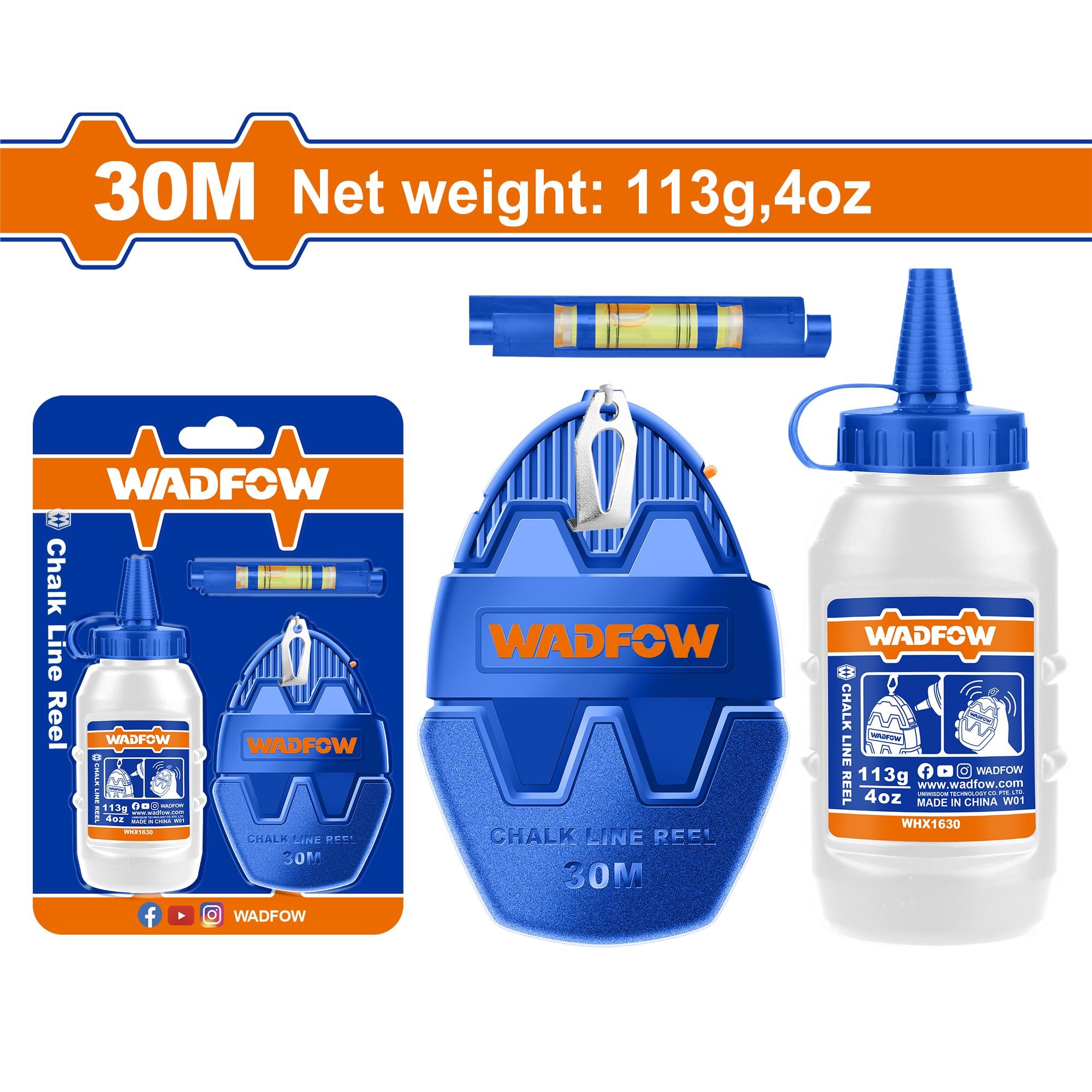 Žymeklio ir kreidos rinkinys WADFOW, 3 vnt., WHX1630