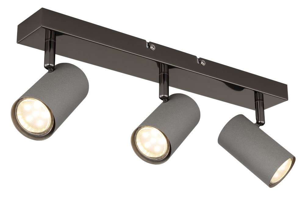 Kryptinis šviestuvas GLOBO Robby, GU10, 3 x 25W, 230V, pilkos sp., 410x100x120 mm