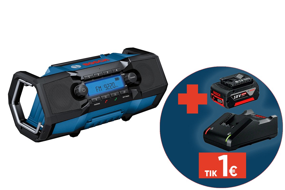 Akumuliatorinis radijas BOSCH Professional Professional GPB18V-3C SOLO, 18 V, be akumuliatoriaus ir kroviklio, 06014A3200