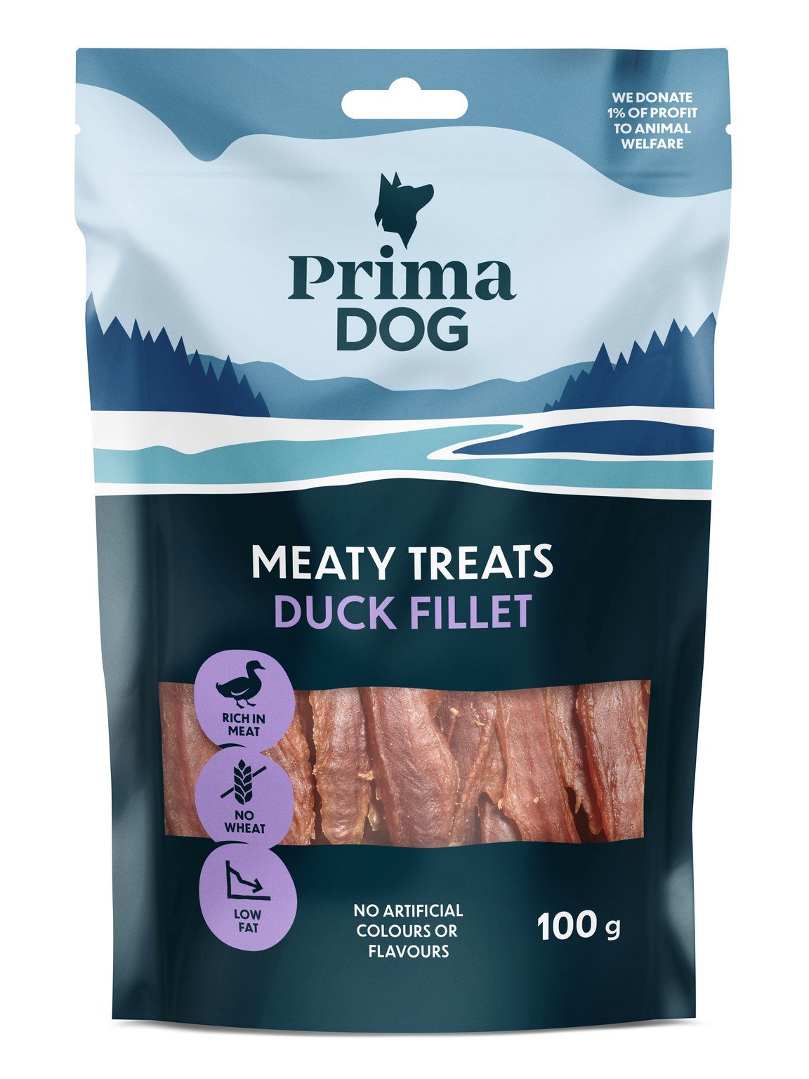 Skanėstas šunims PRIMADOG, antienos filė, 100g