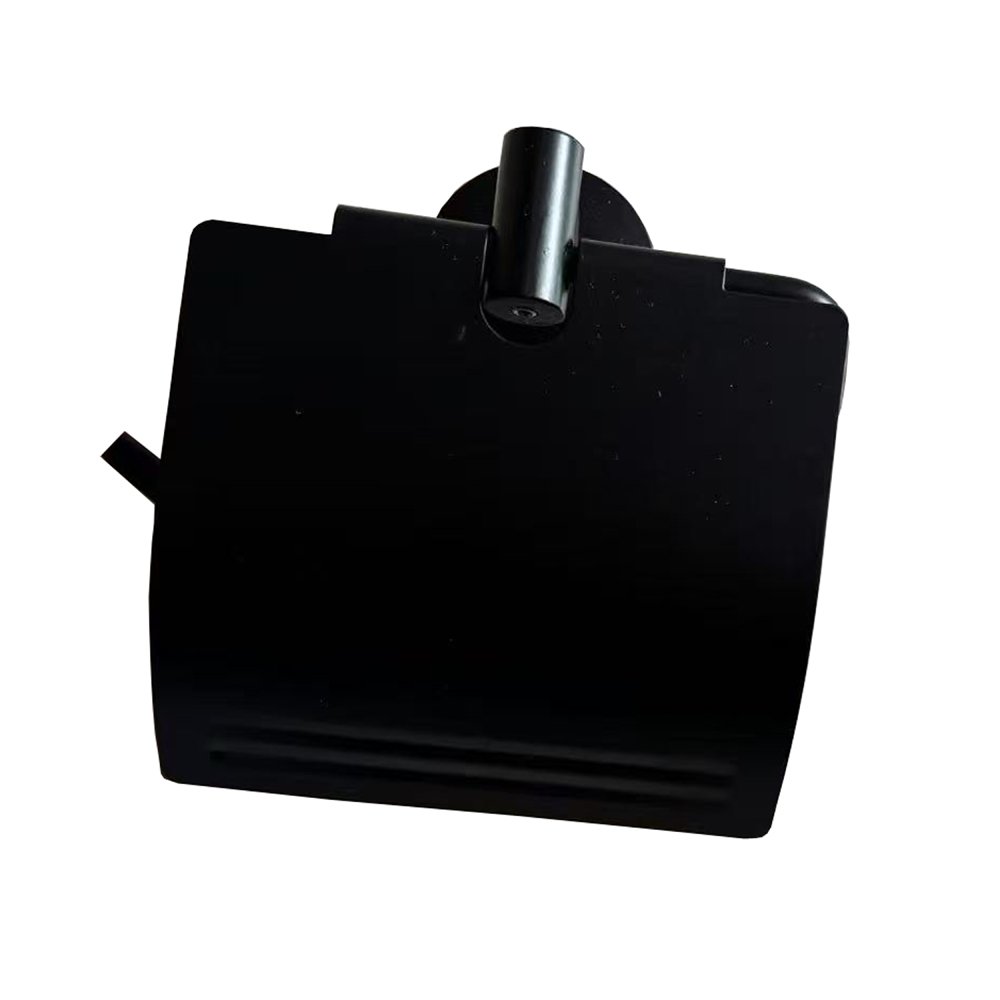 Tualetinio popieriaus laikiklis BENEDOMO, uždaras, su tvirtinimo elementais, juodos spalvos